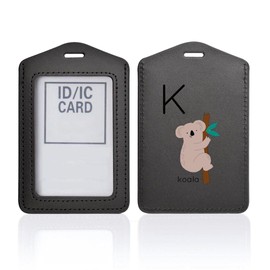 Kkoala 019943 Passcase, Commuter Holder, IC ID Card Holder, Black, Neck Strap, Employee Card Holder, For School Commutes, Commutes, Commutes, Passcase, Animals, Alphabet