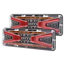 YnGia 2PCS Truck Tail Light Rear Stop Light Trailer Brake Light Flowing Turn Signal Lamp Trailer Reversing Light Indicator for Car Truck Agricultural Vehicles (LED131)