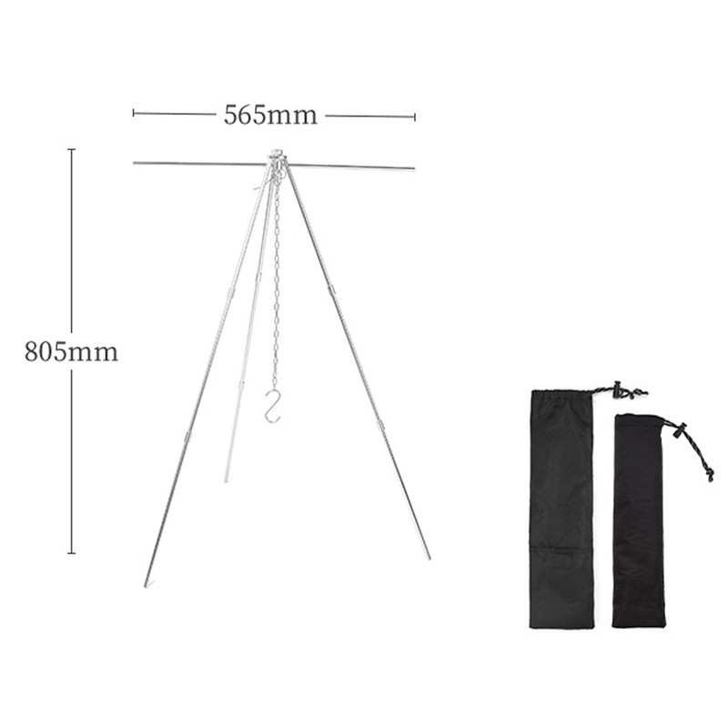 Outdoor Portable Aluminum Alloy Hung Tripod Camping Picnic Pot Hung