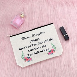Bonus Daughter Gifts from Step Mum Makeup Bag Bonus Daughter Birthday Gifts Stepdaughter Gift Cosmetic Bag Daughter in Law Gift Adopted Gift Christmas Wedding Gift to My Bonus Daughter Gift