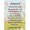 Amara "Lovely Forever" Keepsake Name Meaning Card with Bible Verse
