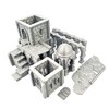QP3D - Battle Tower Pillars Building, Ruined Terrain Wall Scenery