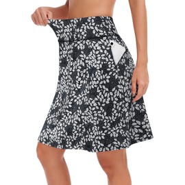 KORALHY Womens Skorts Skirts, 20" Knee Length Skorts Skirt for Women with Pocket for Running Tennis Golf High Waist Casual Skirt