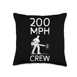 200 MPH Crew Autumn Leaf Blower Throw Pillow