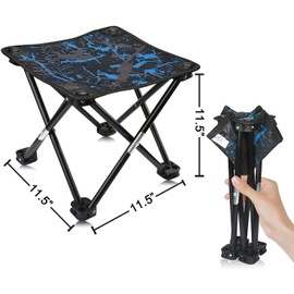AILLOVCOL Folding Camping Stool Portable Chair Mini Foldable Stool for Adults Fishing Hiking Gardening and Beach with Carry Bag(Camouflage)