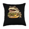 Kuhli Loach Eating A Cheeseburger Throw Pillow
