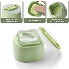 Ice Cube Molds 4 PCS, Silicone Ice Cube Mold with Lids, Stackable Ice Cream Molds for Cocktails Coffee and Juice