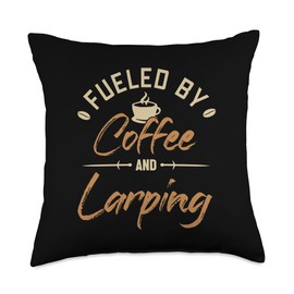 Kit LARP Costumes Men Beginners Accessories Gifts Fueled by Coffee Armor Weapons LARP Throw Pillow, 18x18, Multicolor