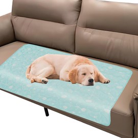 SEIS Dog Cooling Blanket Summer Cat Silk Quilt Pet Mat Cushion Washable Kitten Ice Pad for Sofa Bed Couch Soft Pet Furniture (Blue, Medium)