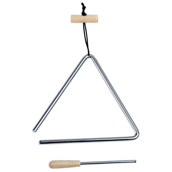 7 Inch Musical Triangle Instrument, Steel Triangle Percussion Bell With