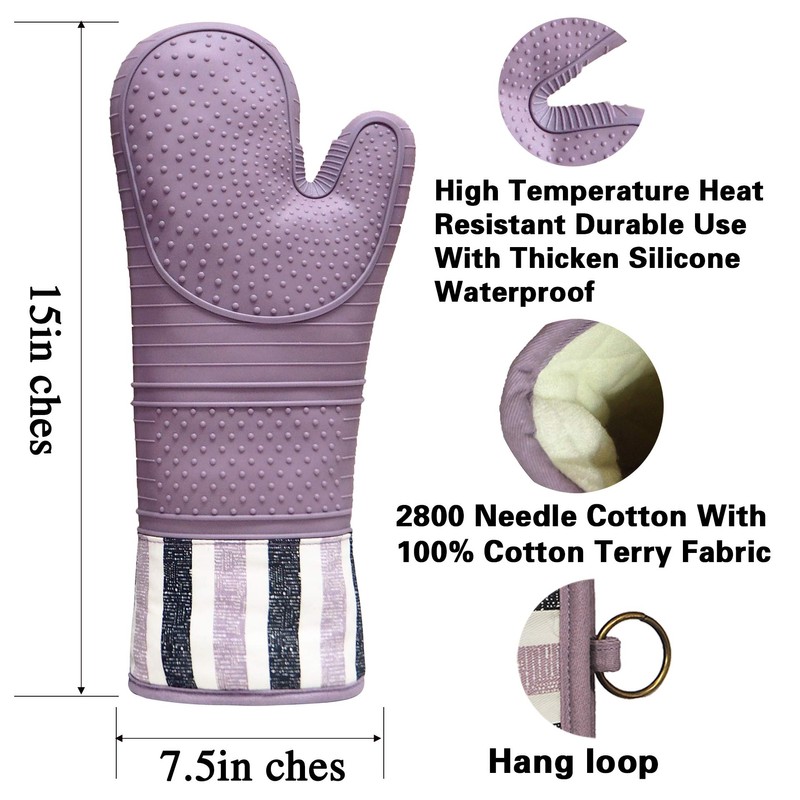 RED LMLDETA Heat Resistant 550 Degree Oven mitt, Silicone Oven