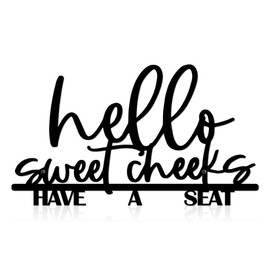 Black Bathroom Wall Decor Farmhouse Style Hello Sweet Cheeks Sign Cute Toilet Decor Rustic Wall Art for Bathrooms Charming Farmhouse Bathroom Wall Art