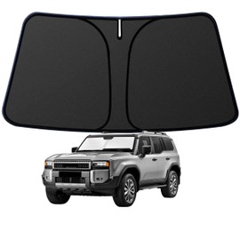 for Land Cruiser 1998-2025 Sun Shade Windshield, Custom Fit Foldable Front Window Sunshade Sun Visor 400D Retractable Protector Car Accessories, Block UV Rays Keep Your Car Cooler