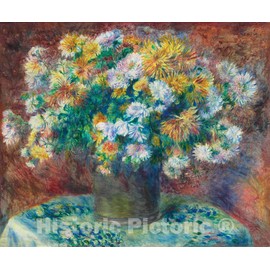 Historic Pictoric Print : Chrysanthemums, Pierre-Auguste Renoir, c 1882, Vintage Wall Decor : 44in x 37in