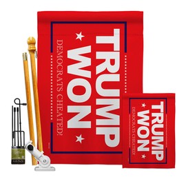 Trump Flag Trump Won Trust Garden House Flag Kit Patriotic 2024 President Republican Party United States American Election Decoration Banner Small Yard Gift Double-Sided, Made in USA