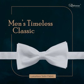 Platinum Hanger Mens Classic Pre-Tied Satin Formal Tuxedo Bowtie Adjustable Length Large Variety Colors Available (Mustard)