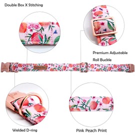 Lionheart glory Pink Dog Collar Peach Dog Collar Girls Soft Durable Adjustable Puppy Gift Collar Spring Collar Dog Cute Dog Collars