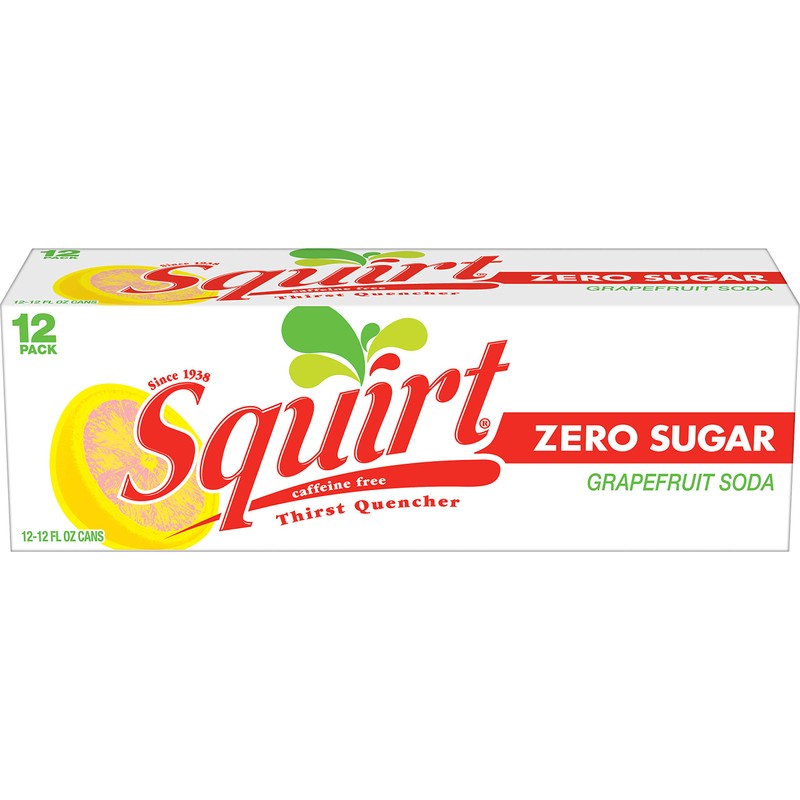 Squirt Zero Sugar Grapefruit Soda, 12 fl oz cans, 12