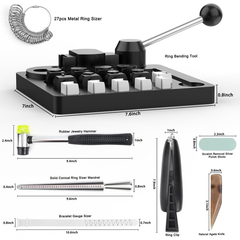 Vimyso Ring Bending Tool with Nylon Dies, Multi-Functional Ring Earring