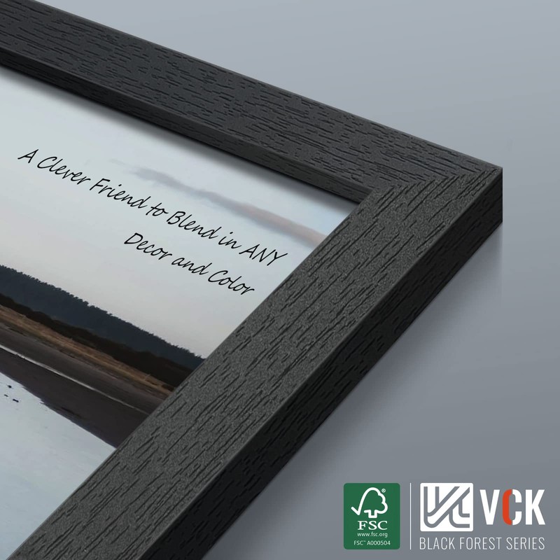 VCK 8x10 Solid Wood Picture Frame Set of 5,Textured Exclusive