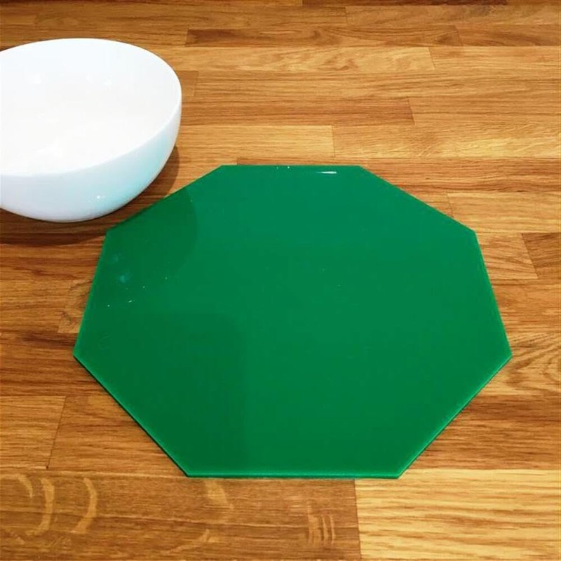 Octagon Placemat Set - Gloss Light Pink 4 Placemats Standard