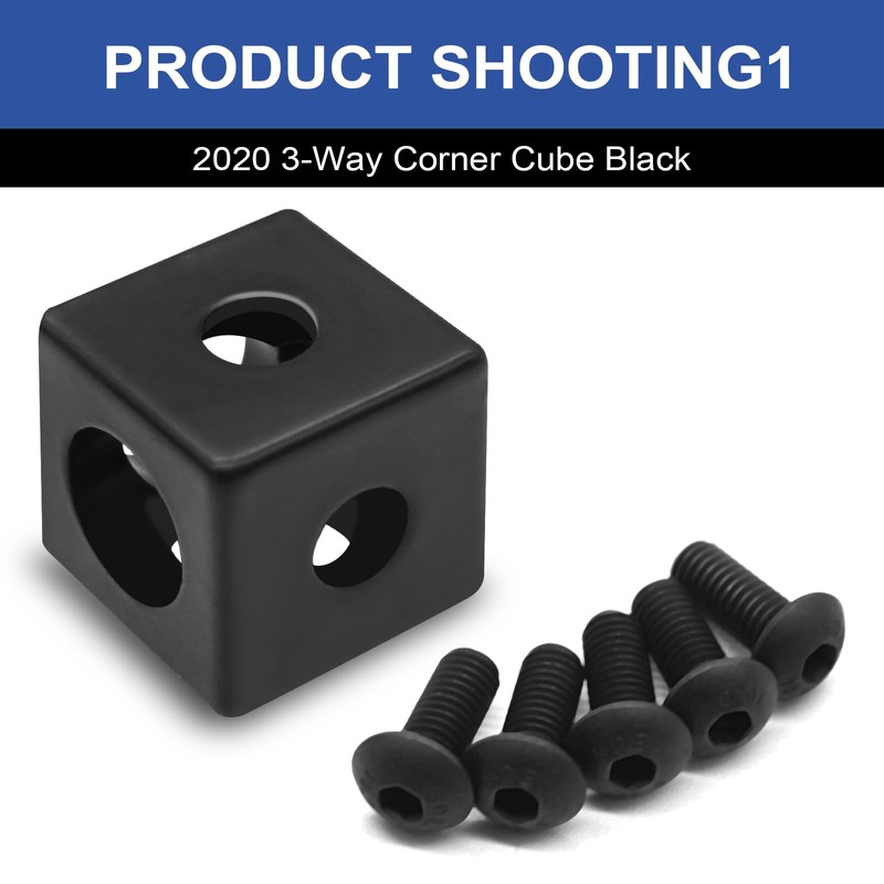 Seekliny 8pcs 2020 Corner Cube M6 Black for V-Slot 2020