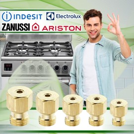 Set of 5 Gas Hob Nozzles 6MB GPL Compatible with Ariston for Indesit for Zanussi for Electrolux ONIX TECH