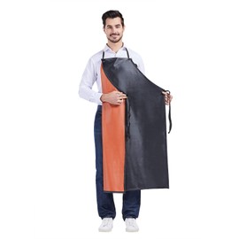 Nanxson Men's Waterproof Oil Resistant Battle House Work Apron Industrial Apron CF3056, black red, Einheitsgröße
