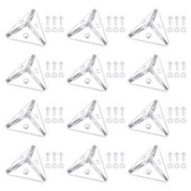 sourcing map 8 Set Acrylic Corner Bracket, 3-Hole Triangle Corner Connector Joint Hanger Brace Brackets Transparent w/M3 Screw for DIY Display Box