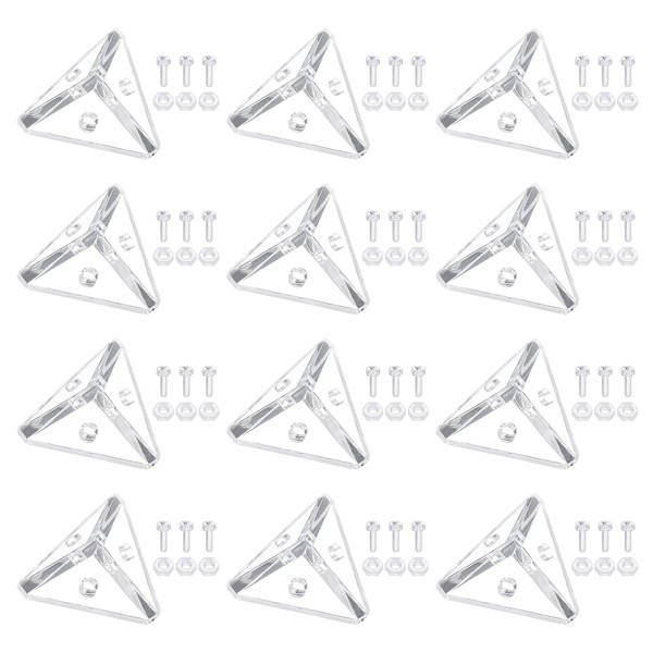 sourcing map 8 Set Acrylic Corner Bracket, 3-Hole Triangle Corner