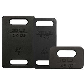 Yes4All Cast Iron Ruck Weight, Weighted Plate for Rucking, Swings, Squat, Strength Training, Fitness Workout, and Home Exercises Set 3pcs - 10LB + 20LB + 30LB