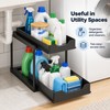 2-Tier Pull-Out Under Sink Organizer - Black Sliding Storage Rack
