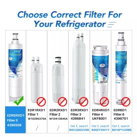 ICEPURE RWF0500A Refrigerator Water Filter Compatible with 9010 filter, 4PACK