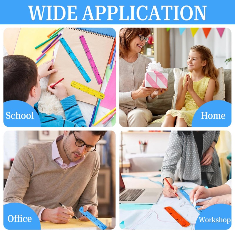 9 Piece Flexible Ruler Set Ruler Flexible Soft Ruler Plastic