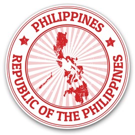 2 x Heart Stickers 10 cm - Republic of The Philippine​s Travel Map Fun Decals for Laptops,Tablets,Luggage,Scrap Booking,Fridges #4730