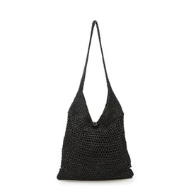 Topkapi Shoulder Bag, Metallic Knit One-Shoulder Bag, Black