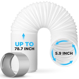 Innconee 1 Set 78.7'' Portable Air Conditioner Hose with Coupler 5.9'' Universal Flexible Ac Hose Extension with Tube Connector for Air Conditioner Vent