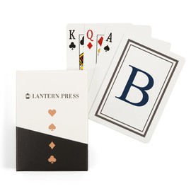 Lantern Press Monogram, Estate, Gray and Blue, B (52 Playing Cards, Poker Size Card Deck with Jokers)