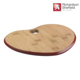 RICHARDSON SHEFFIELD SINCE 1839 Amore Schneidebrett Herzform, 37,5 x 19 x 1,9 cm, Holzbrett Küche, Cutting Board, Brettchen, Brotzeit, Bambus-Holz, Braun/Rot