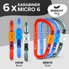 GO!elements Mini Carabiner Micro 6 with Screw Fastener, multicolour