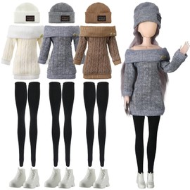 Geyoga 3 Set 12 Pcs Doll Clothes and Accessories for 12 Inch Doll Girl Suit Doll Pants Shoes Casual Wear Clothes Outfits, Dolls are Not Included(Classic)