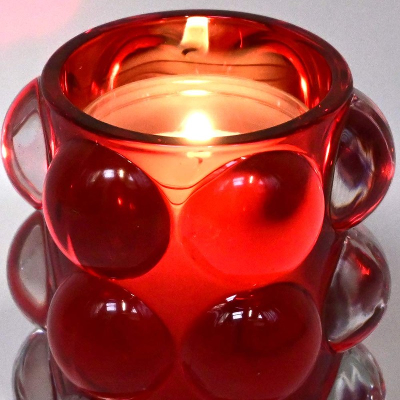 Bolsius ReLight® Kerzenhalter " Bubble " 98/84mm rot inkl. Nachfüller
