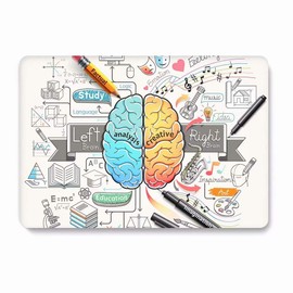 Funut Compatible with MacBook Air 13 Inch Case A1466 A1369 Release 2017-2010, Rubber Plastic Hard Shell Case Matte Coated Soft Touch Cover Fashion Style for Old Mac Air 13.3 Inch, Cartoon Brain