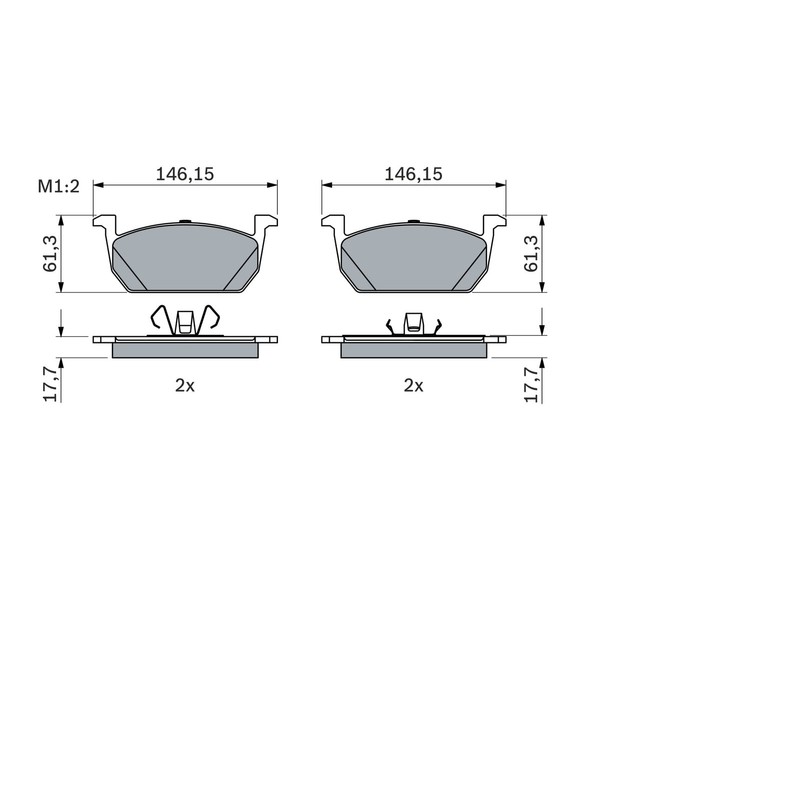 Bosch 0 986 424 846 Front Brake Pad Set Brake