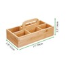 WeProduct Natural Bamboo organizer with handle, 6 Compartments for Kitchen,