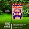 G128 Garden Flag Welcome Three Gnomes in Patriotic Truck 12"x18"