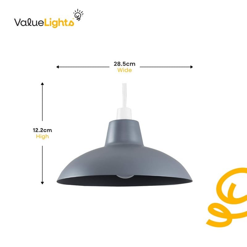 MiniSun | Retro Style Gloss White Metal Ceiling Light Shade