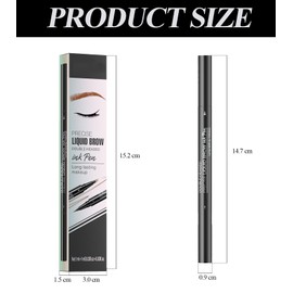 T TAKONE 2-in-1 Dual-Ended Augenbrauenstift, Wasserfest Microblading Stift mit 4-Gabelspitze, Präzise Anwendung für Natürliche Brauen, Ideal für Anfänger (02 Dunkelbraun) (Tiefbraun)