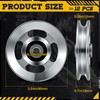 2-14 Pcs Aluminum Cable Pulley Wheel 90/95mm,90 mm,Sliver,2 Pcs