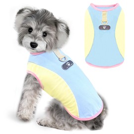 AXIIJGL Dog Cooling Vest with D-Ring Dog Tshirt Sun Protection Small Puppy Clothes for Girls Boys Stretchy Shirts for Dogs Lightweight Breathable Shirt French Bulldog Frenchie Dachshund Clothes